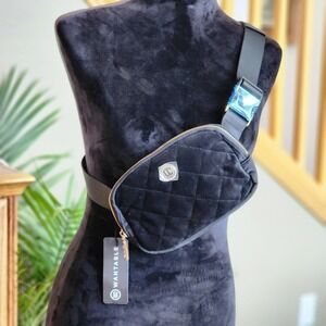 NWT Wantable Black Quilted Crossbody Belt Bag
